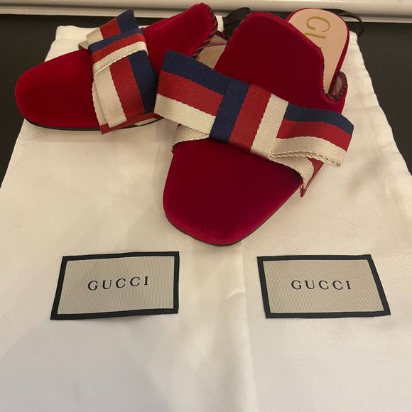 RARE Velvet Gucci Slides - Picture 1 of 4